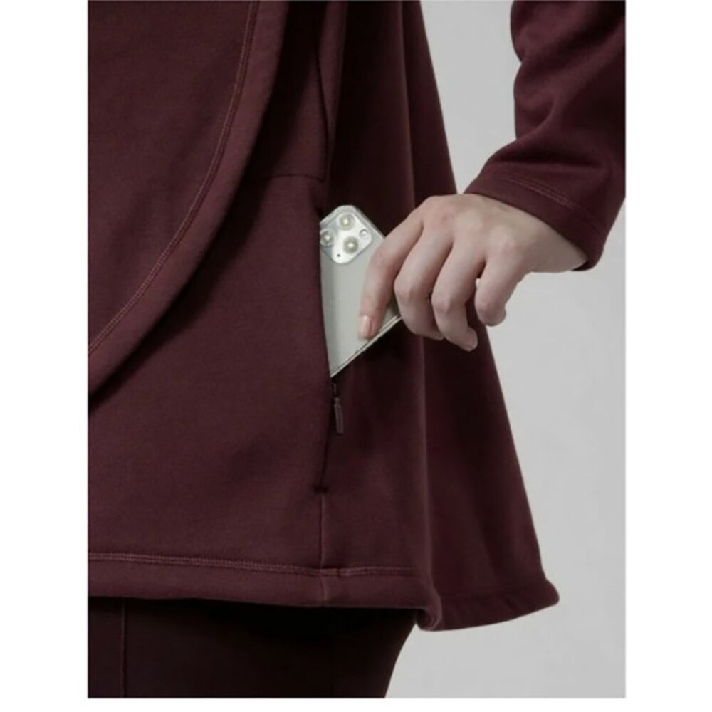 Athleta Decadent Chocolate Cozy Karma Asym Pullover size Small - Picture 7 of 16